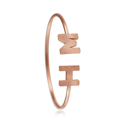 Hannah Martin Vacuum Plating Jewelry Bracelet Rose Gold Stainless Steel U-shaped Opening One Size Women's Bracelet