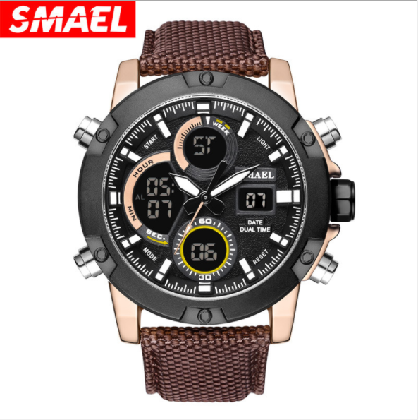 Cross-border explosion SMAEL 1325 outdoor sports waterproof leather men's watch multi-function Japanese movement quartz watch