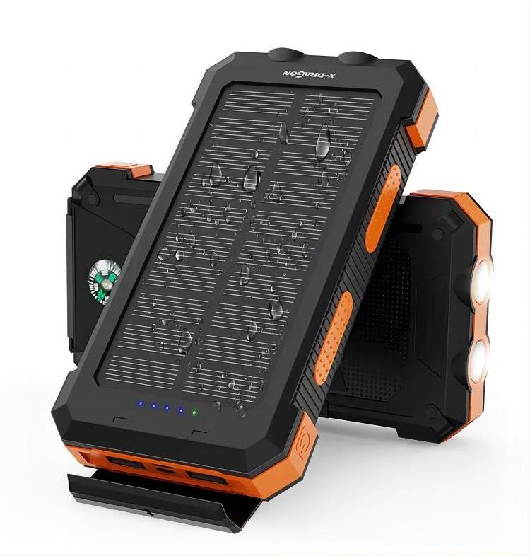 Waterproof 10000mAh,20000mAh IP67 Mobile Power Bank Solar Charger With Compass And LED light,Shell Case and PCB without Battery