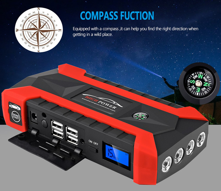 20000mah multi-function car powerbank jump starter with high power LED flashlight BS-T29