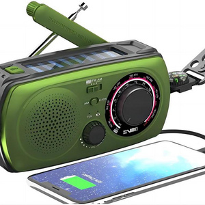 Emergency flashlight radio hand crank solar survival radio NOAA weather radio with highlight torch and power bank charging etc