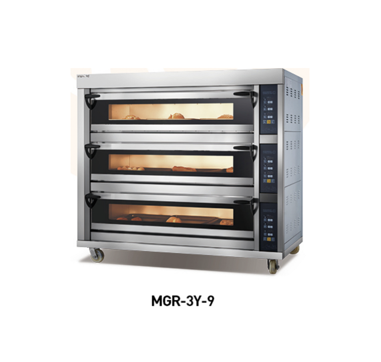 MGE-3Y-9 Double deck four plate large capacity fermentation deck oven combi commercial kitchen pizza oven