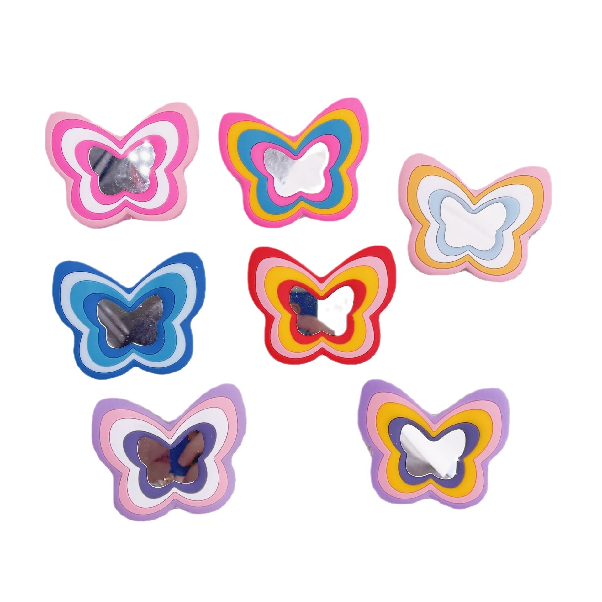 Universal Cute Butterfly Phone Sockets Holder Lazy Phone Mirror Cushion Desktop Portable Folding Telescopic Phone Grip Holder