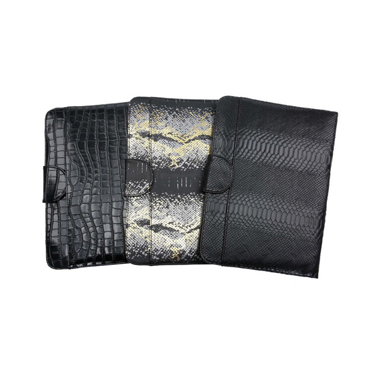 Guangzhou custom factory price embossing python skin leather laptop bag case sleeve