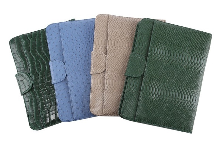 Guangzhou custom factory price embossing python skin leather laptop bag case sleeve