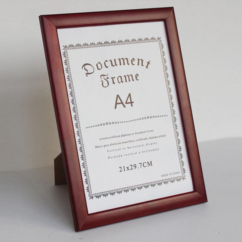 document frame wood solid wooden medal frame certificate Wholesale Square A4 Paper-cut 3D Diy diploma frame wood