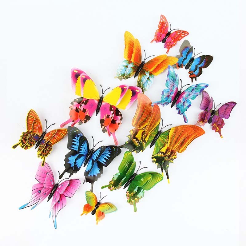 Hollow Butterfly Wall Sticker 3D Hollow Paper Butterfly Wedding Festive Decoration Home Decoration