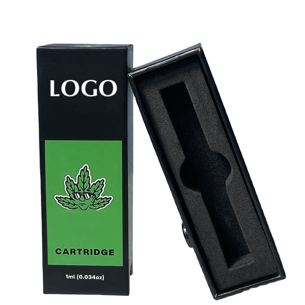 Custom size drawer packaging Box 1/2 Pre Childproof Cardboard Logo Printed Empty 1ml Cartridges roll boxes