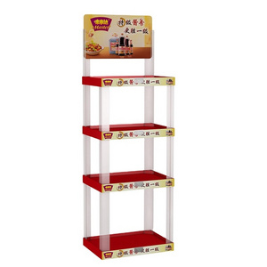 China Wholesale Custom Retail Plastic Floor Display 4 Shelves Free Standing Supermarket display