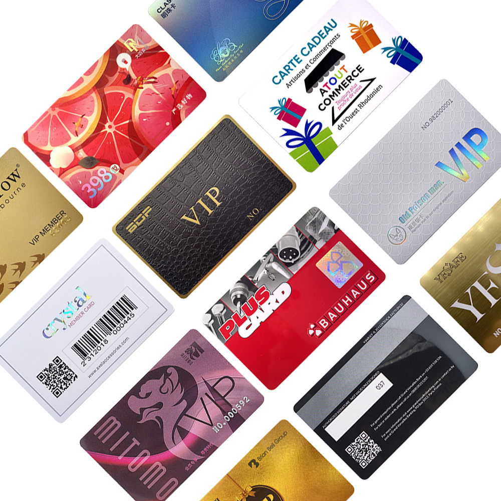 Custom Design Luxury Relievo UV Printed Visiting Card Loyalty VIP Membership Warranty Card Plastic PVC Business Gift Cards