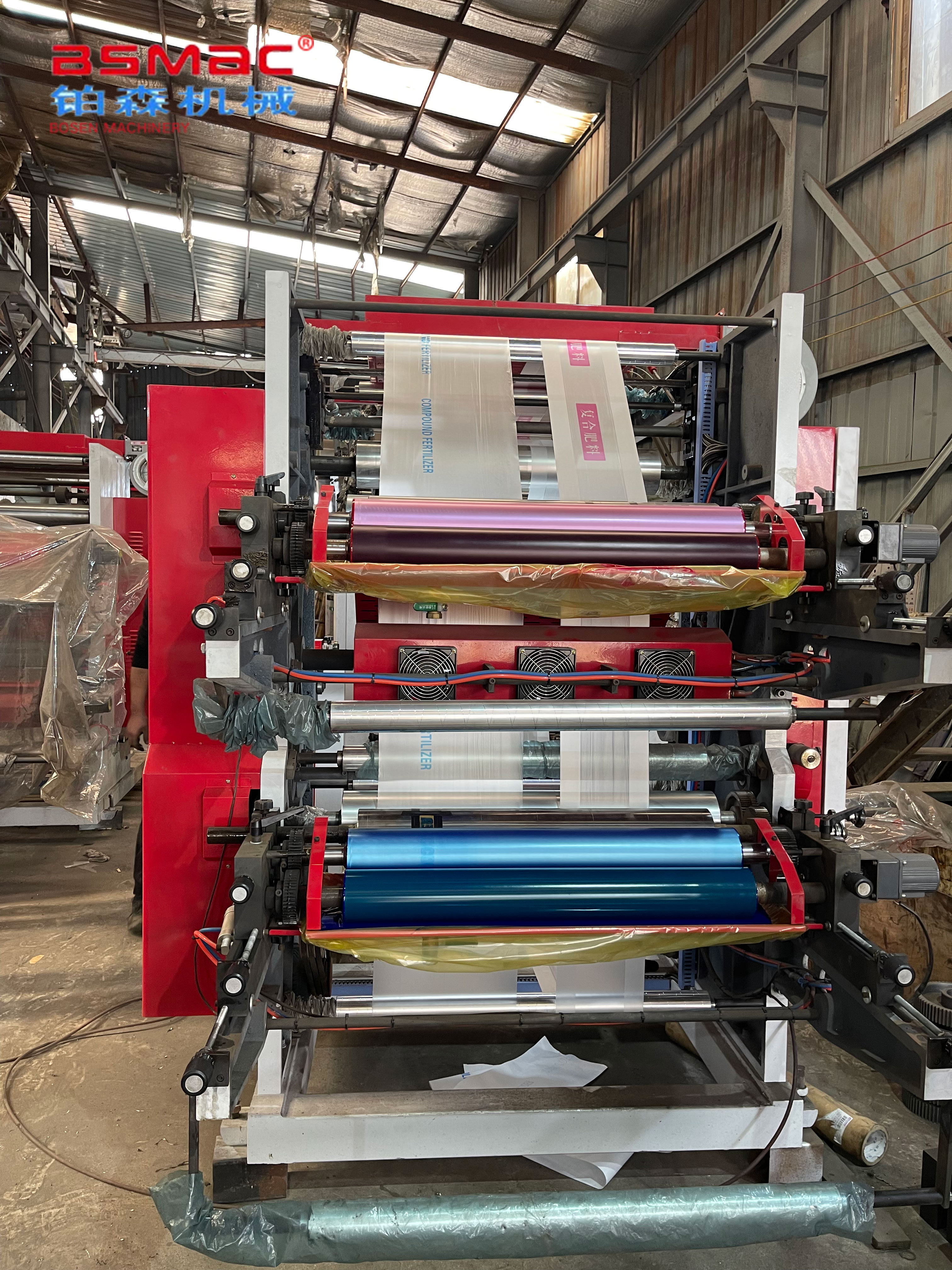 Low Price Pe Pp Opp Bopp Pvc Flexo Printing Machine Double Winders Two Rollers T Shirt Bag Flexo Printing Machine