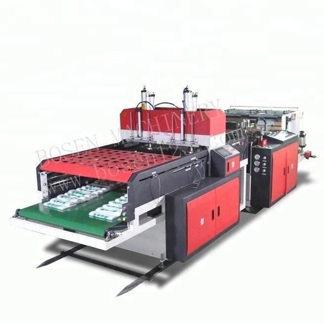 Two Line Thermal Cutting Plastic Shopping Bag Manufacturing Machine Hot Sealing Cutting Bag Making Machine