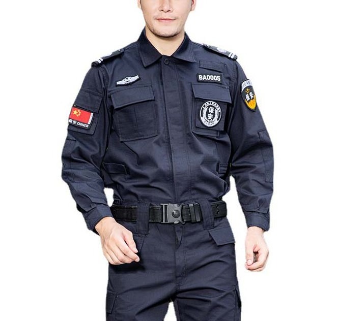 High Performance Spring Autumn Thicken Long Sleeve Black Men's Security Guard Uniform