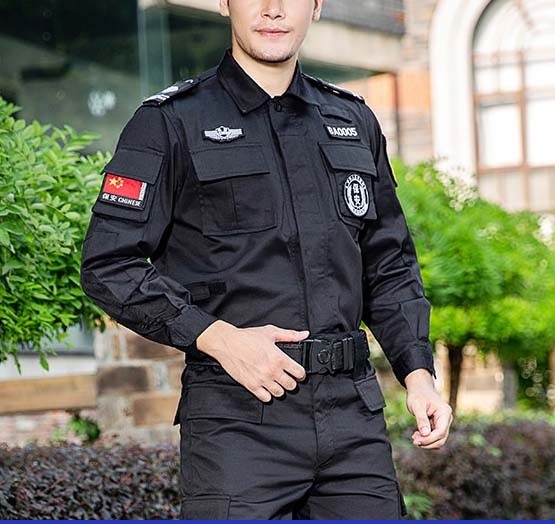 High Performance Spring Autumn Thicken Long Sleeve Black Men's Security Guard Uniform