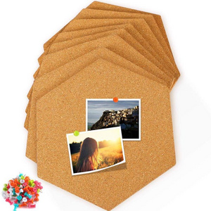 Boshiho Wholesale Cork board tiles 8 pack with full sticky back mini wall pin board-decoration bulletin board