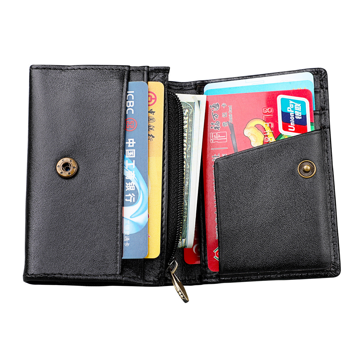 Wholesale Genuine Leather Customized Leather ID Credit Card Holder Wallet