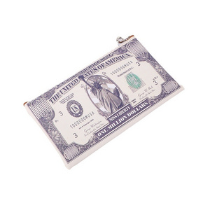 Boshiho Creative Personalized Canvas Us Dollars Cash Money Print Zipper Pouch Organizer Coin Holder Purse