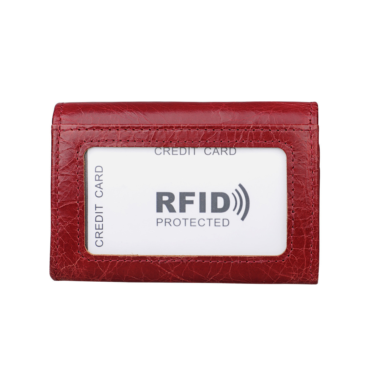 Wholesale Genuine Leather Customized Leather ID Credit Card Holder Wallet