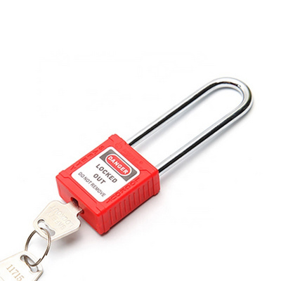 Industrial 76MM Steel Shackle Lockout safety padlock with Master Keyed for Overhaul of industrial equipment lockout-tagout