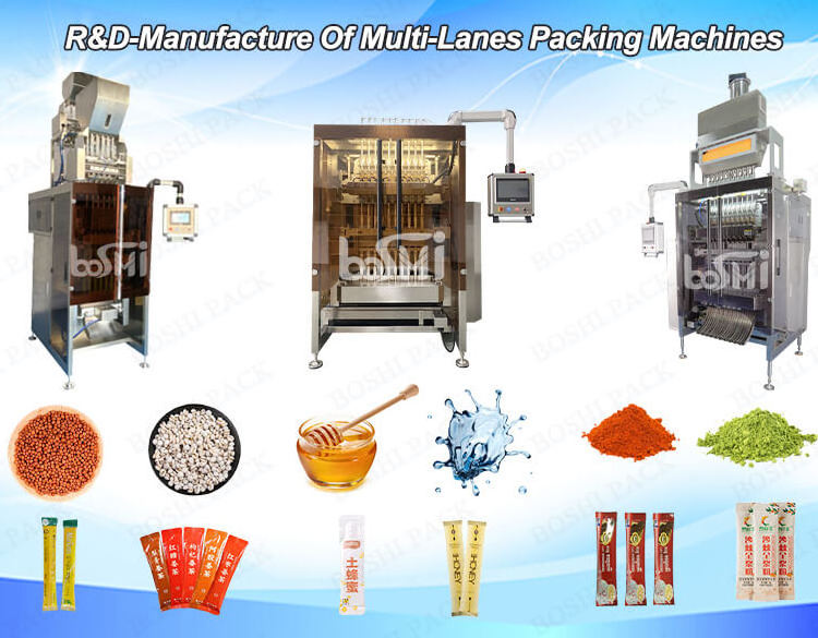 Automatic 4 side seal sachet fruit juice powder packing machine multi lane lemonade powder drink packing machine