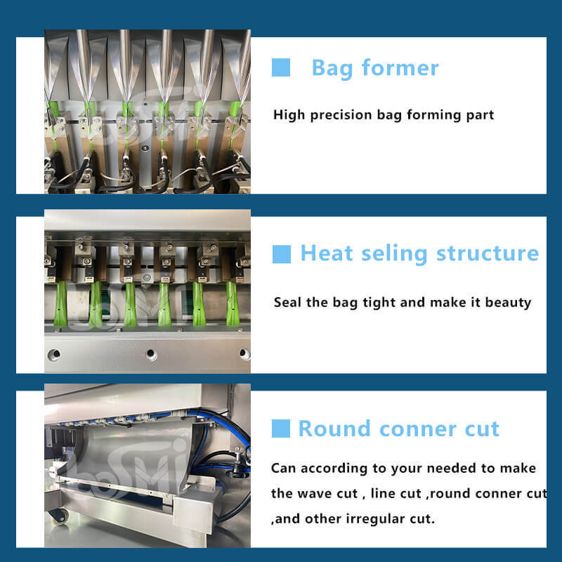 Fully multi track gel liquid sachet filling packaging machine shaped bag stick ultrasound gel packing machine