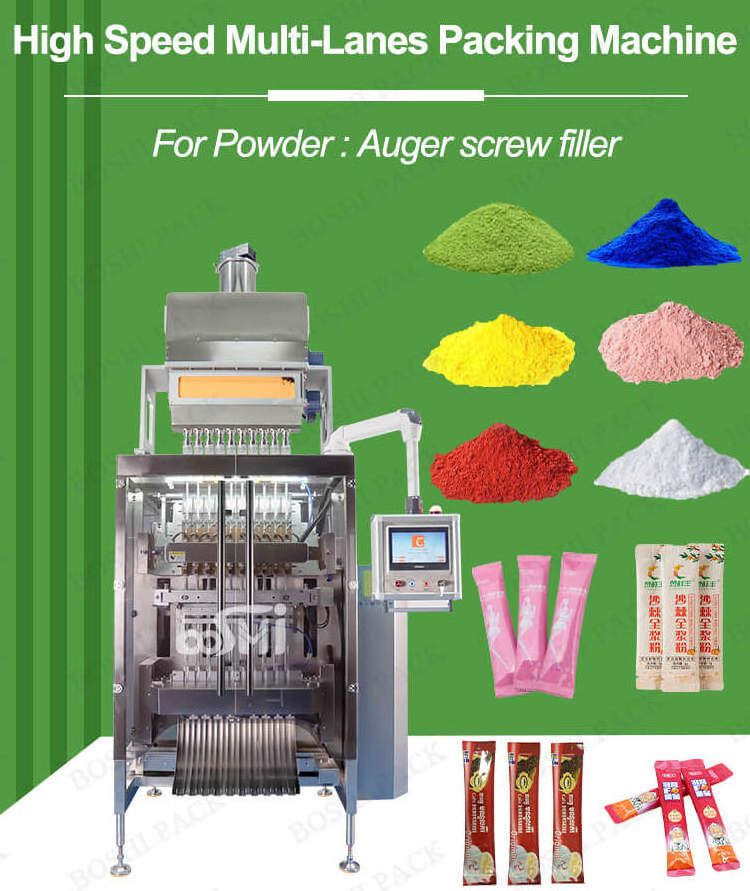 Automatic 4 side seal sachet fruit juice powder packing machine multi lane lemonade powder drink packing machine