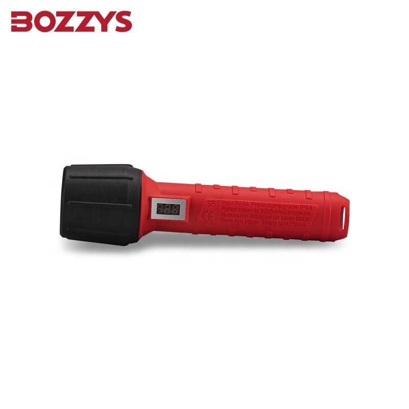 BOZZYS LED Industrial Waterproof And Dustproof Camping Overhaul Lighting Flashlight with LCD Screen