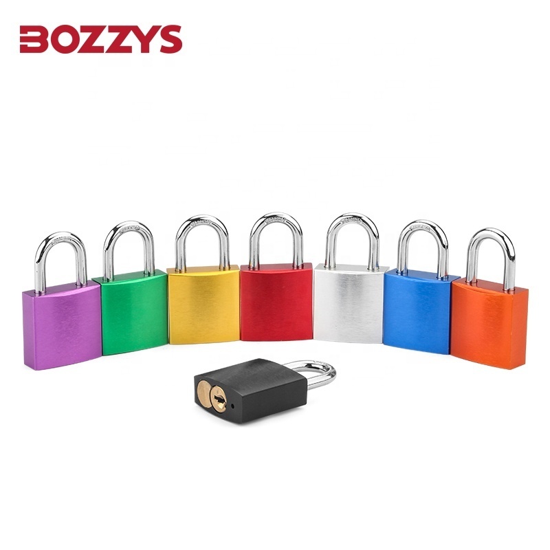 Anti-UV Bright anodized automatic pop-up aluminum Padlock with Master Key and steel shackle for Industrial lockout-tagout