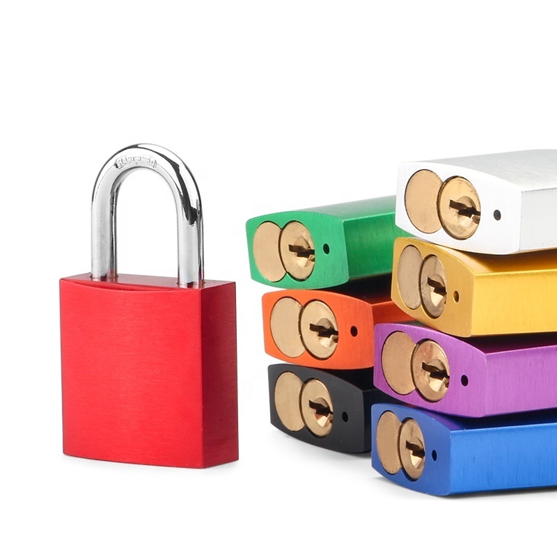 Anti-UV Bright anodized automatic pop-up aluminum Padlock with Master Key and steel shackle for Industrial lockout-tagout