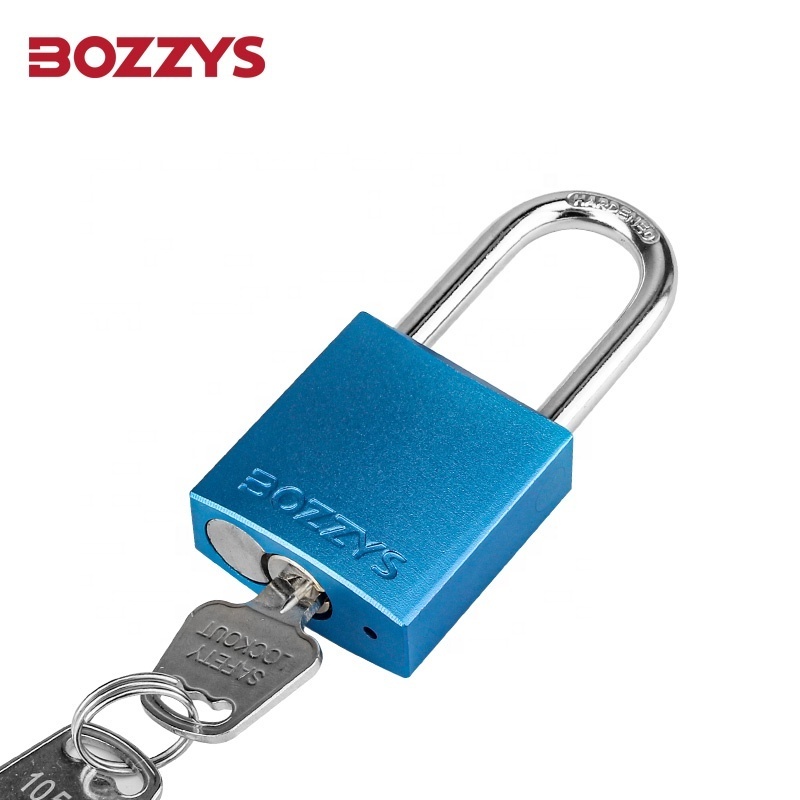 Compact anodized keyed alike aluminium padlock with 6.2*38mm hardened steel shackle for Industrial lockout-tagout