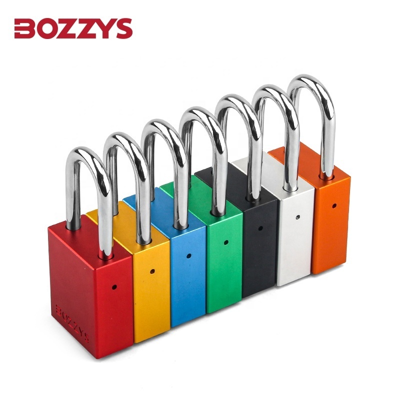 Compact anodized automatic pop-up aluminium padlock with 6*38mm hardened steel shackle for Industrial lockout-tagout