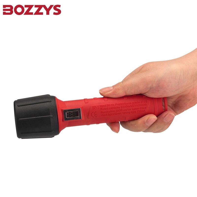 BOZZYS LED Industrial Waterproof And Dustproof Camping Overhaul Lighting Flashlight with LCD Screen