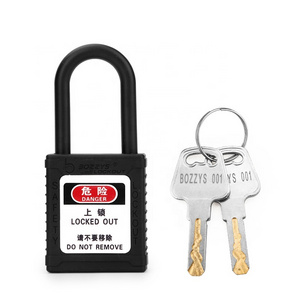 38mm Shackle Loto insulated safety padlock with Master key for Industrial lockout-tagout Custom laser coding and label