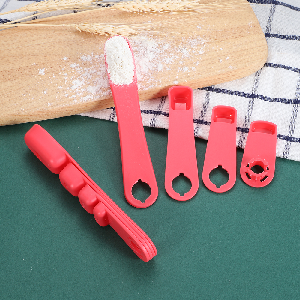 Factory direct Baking Tools eu protein powder measuring scoop Rectangular Plastic Measuring Spoons Set