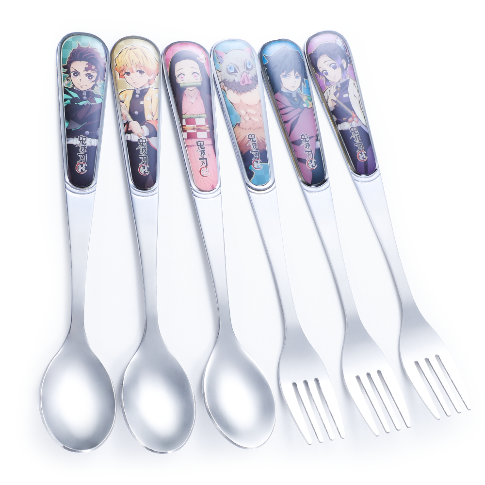 Cartoon cutlery with case for children stainless steel cutlery for kids