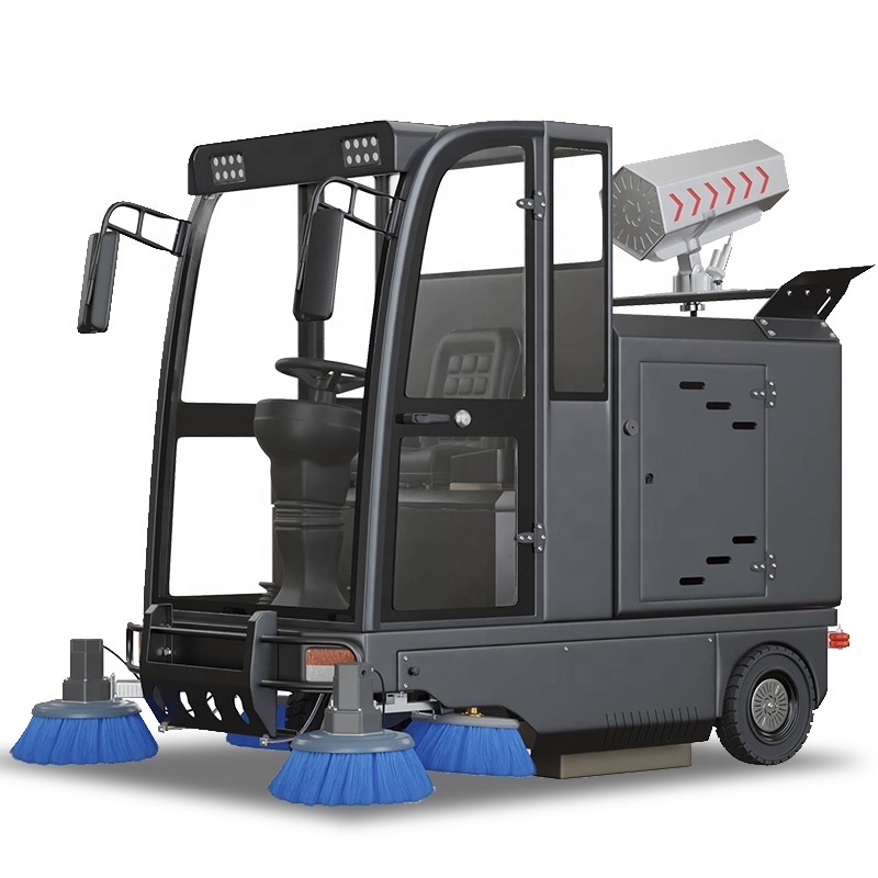 Electronic Industry Three Wheel Steering Road Sweeper Cleaning Machine Tractor Mounted Road Sweeper