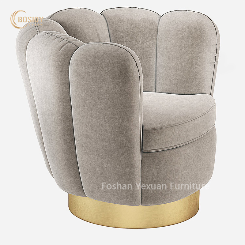 elegant sofa for living room luxury single sofa chair new design contemporary swivel chair lounge flower shaped chair