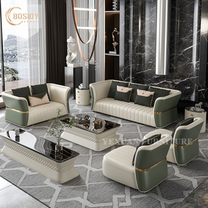 indoor leather Sofa set designs modern for living room furniture stainless steel sofa new designs 2024 couches luxury