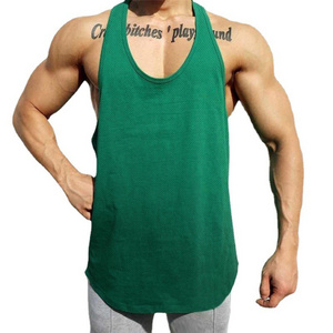 Drop shipping mesh polyester athletic wear gym stringer vest mens bodybuilding fitness tank tops