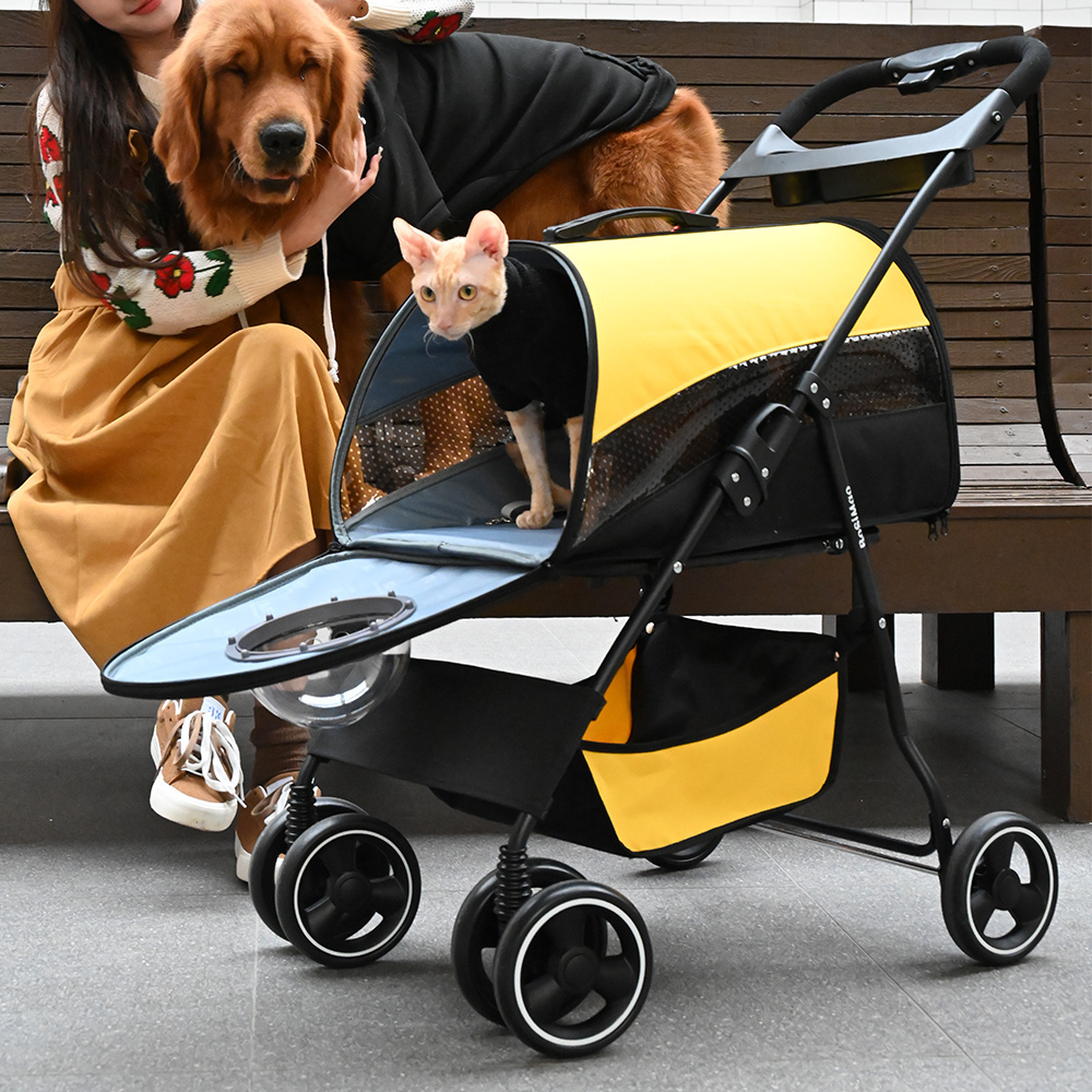 Small Soft-Shell Pet Stroller for Travel Convenient Mobile Dog or Cat Kennel that Can Be Removed and Carried