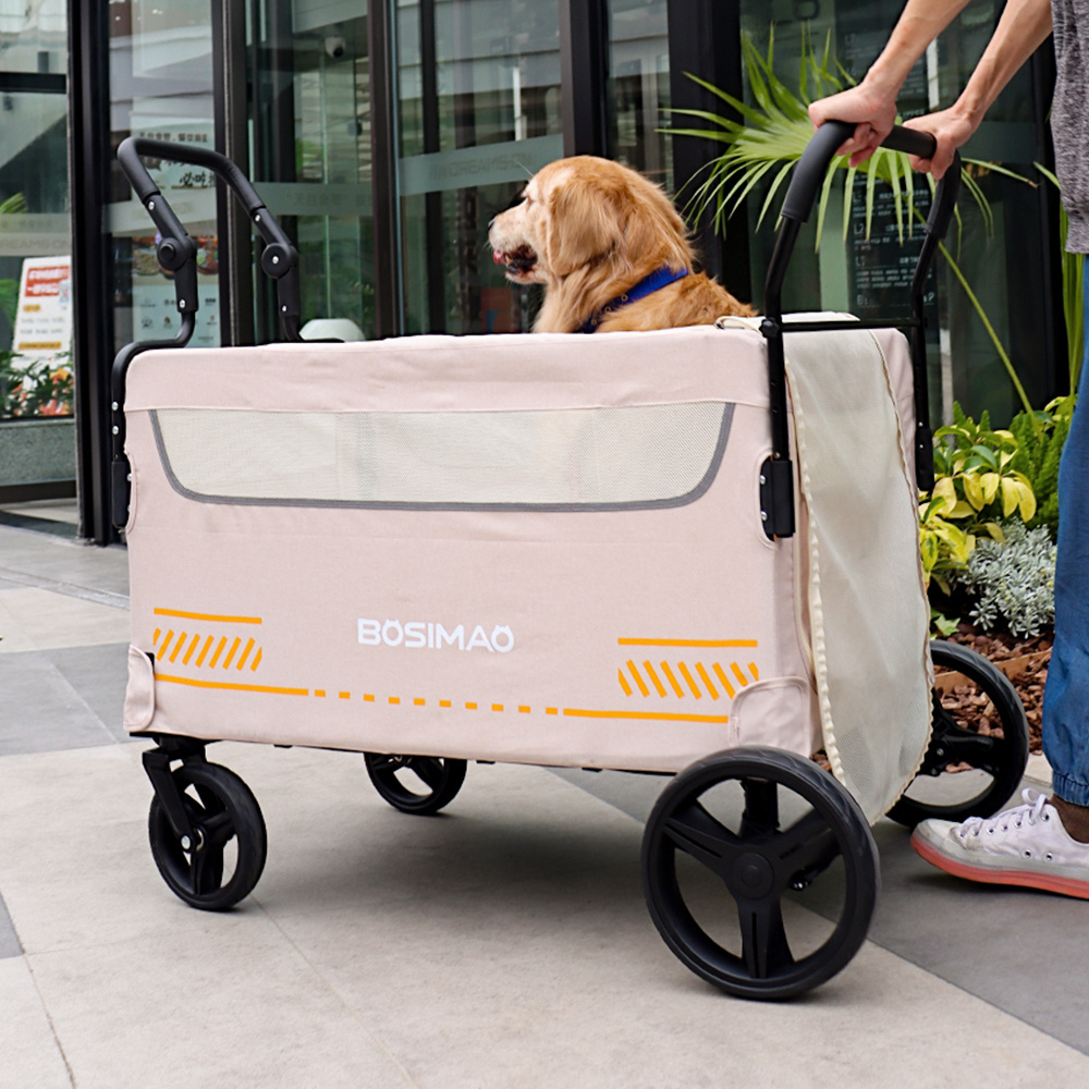 Two-way implementation Large pet cat and dog stroller 60KG load bearing Large outdoor mobile pet carrier