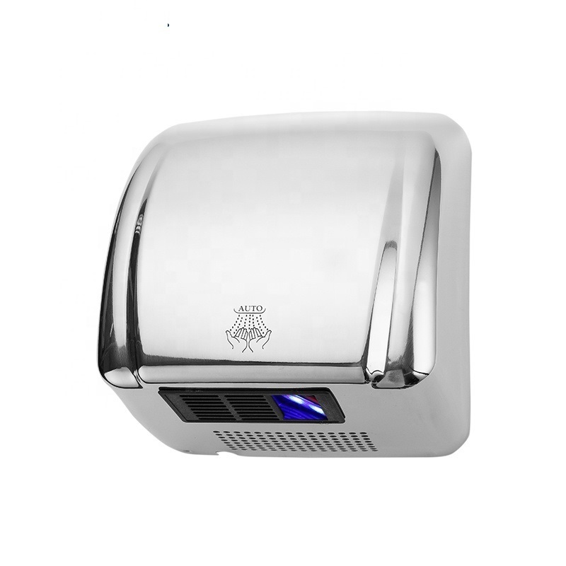 Wall Mounted Stainless Steel Black Overheat Protection Compact Automatic Hand Dryer