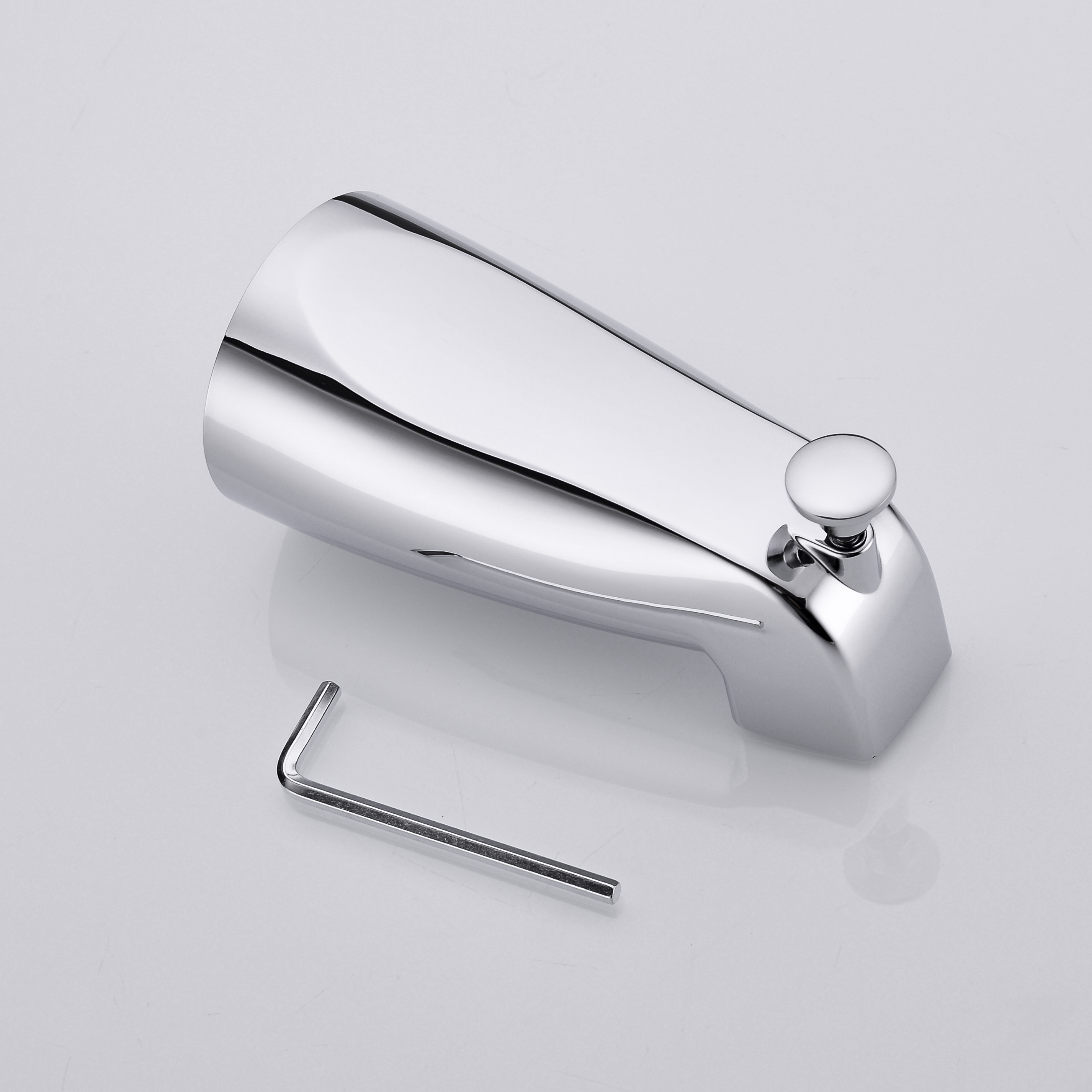 Bathroom Chrome Tub Spout with Diverter Durable Heavy Duty Metal Bathtub Faucet with Shower Diverter