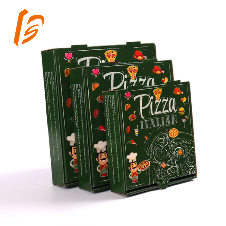 Pizza Box Package Carton Supplier Custom Design Printed Packing Bulk Cheap Pizza Boxes Boite A Pizzas with Logo