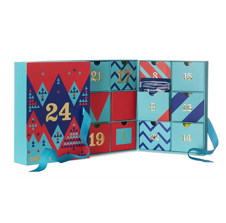 wholesale custom advent calendar chocolate  boxes pet dog christmas reindeer advent calendar paper boxes