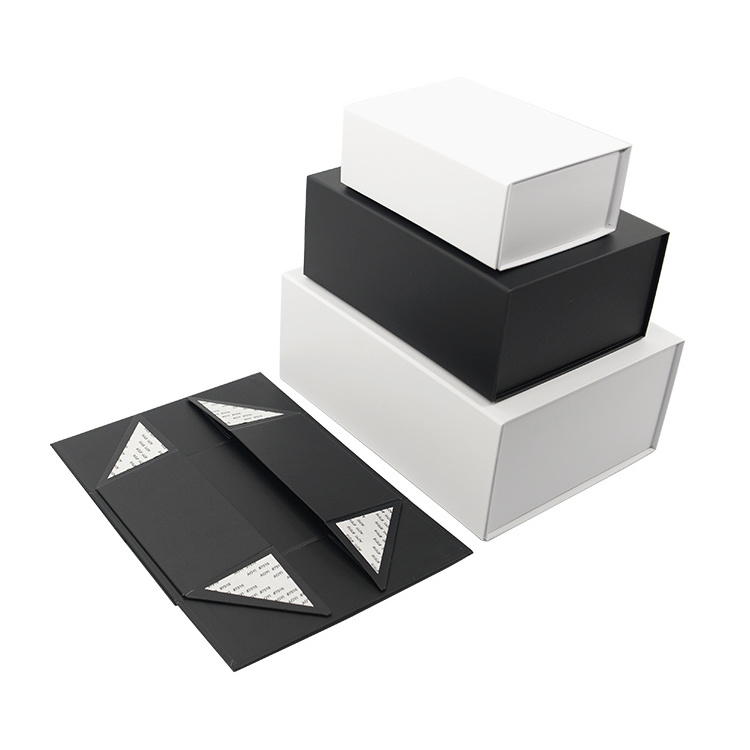 Luxury Black Book Shaped Rigid Cardboard Foldable Gift Box Custom Print Paper Clamshell Magnetic Gift Box