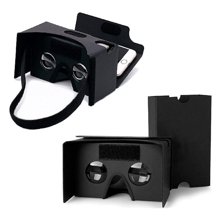 Cardboard 3d Virtual Reality Headset Glasses Diy Vr Paper Cardboard Lens Box With 3-6inch Screen