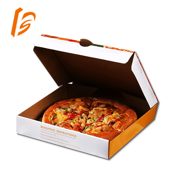 Pizza Box Package Carton Supplier Custom Design Printed Packing Bulk Cheap Pizza Boxes Boite A Pizzas with Logo