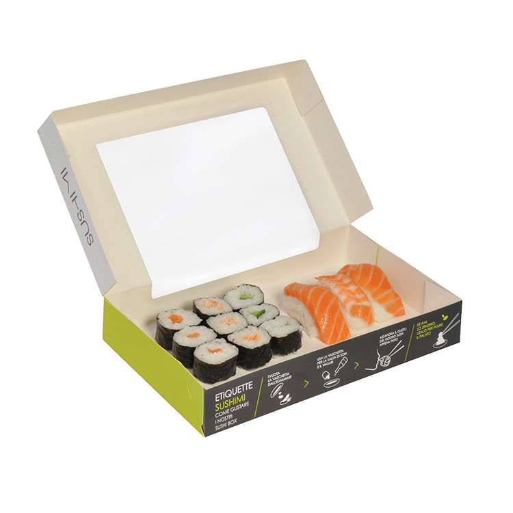 Disposable Takeout Togo Sushi Packaging Custom Take Away Bento Food Luxury Gift Paper Takeaway Sushi Box