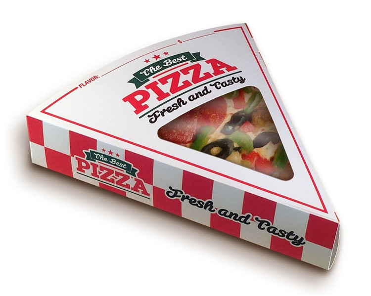 Custom Flull Size Flat Pizza Slice box with Clear window